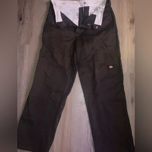 dickies double knee dark brown pants